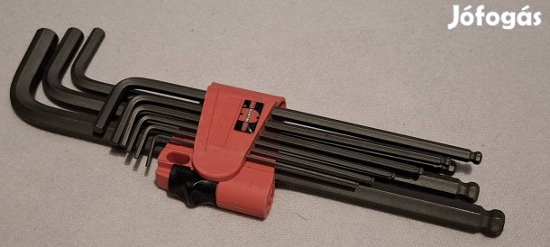 Würth imbuszkulcs készlet, hatlapú, forgó, gömbfej, 9 darabos