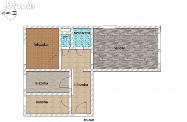 XIX. Kerület, Fő utca, 52 m2-es, társasházi lakás, 1+2 szobás