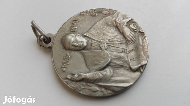 XI. Pius Pápa 1925-ös jubileumi évi emlékérme szép ritka db