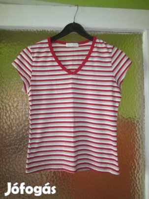 XL-es bordó csíkos pamut sztreccspóló