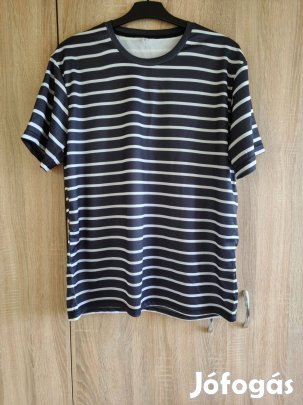 XL-es csíkos új férfi póló