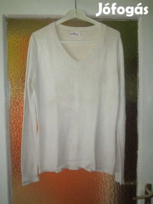 XL-es krémszínű pulóver eladó!