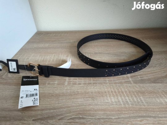 XL-es új fekete bőr női öv 95-105 cm