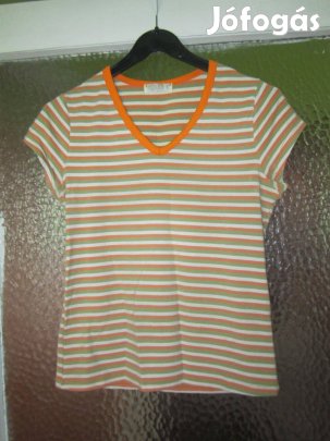 XL-es zöldcsíkos pamut sztreccspóló