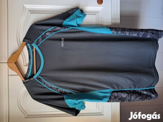 XXL-Es Szürke KÉK Csíkos Body Fit Poló