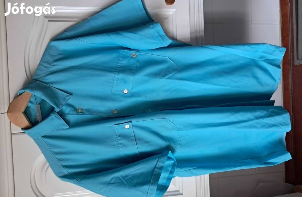 XXL-Es Türkíz KÉK Rövid Ujjú ING