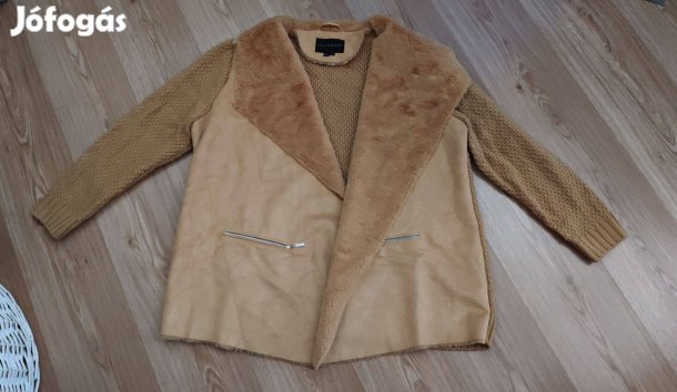 XXL női karfihán kabátka velúr kötött szőrme