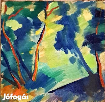 XX. sz Magyar festő Vaszary J, :Expresszív erdei táj