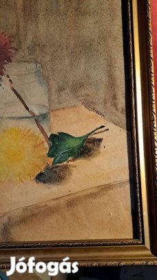 XX. sz Magyar festő,Vaszary János Két virág Mérete: 40x30 cm