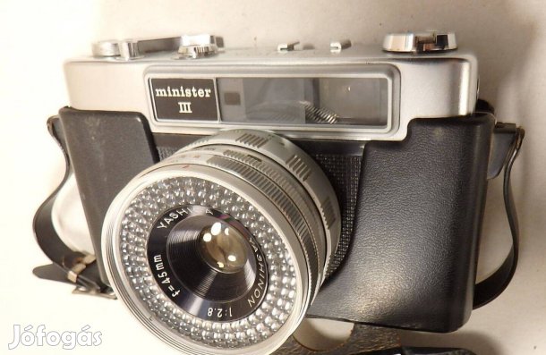 X Yashica Minister III Fényképezőgép Yashinon 45 MM Objektívvel Régi