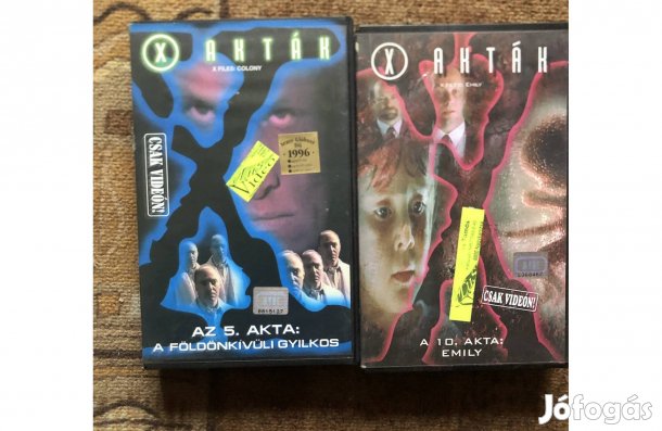 X-akták horror film Vhs, videókazetta 2000 Ft /db