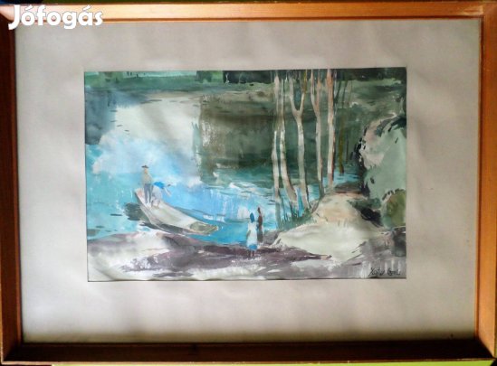 Xantus Gyula: Vízparton (akvarell)