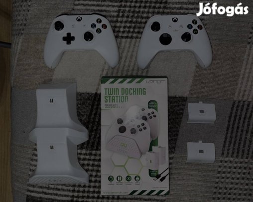 Xbox 2db eredeti vezeték nélküli kontroller + dokkoló