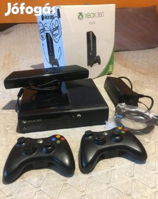 Xbox 360 E 500Gb Rgh Kinect 98 játékkal, 2 kontrollerrel, 1év gari