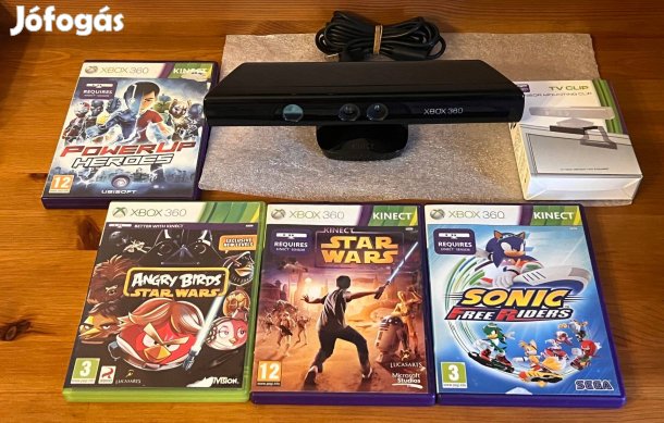 Xbox 360 Kinect szenzor + Akció & Kaland Játékcsomag -Számla,6 hó gari
