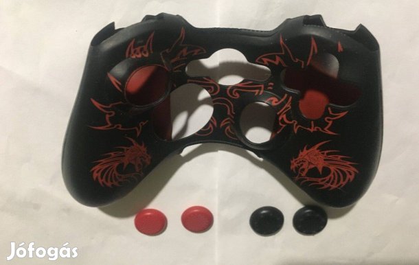 Xbox 360 Kontroller fekete piros mintás szilikon védőtok