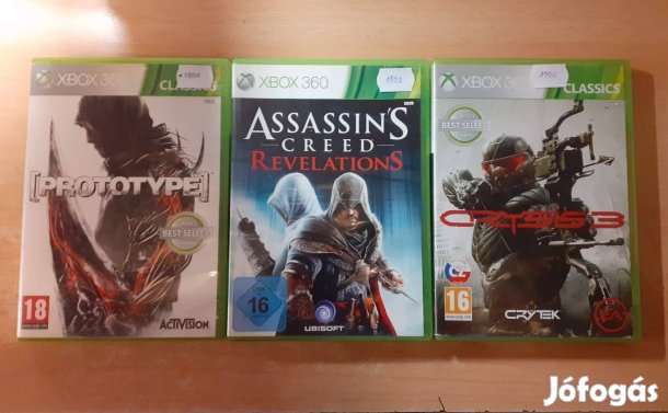 Xbox 360 Prototype, Assassin's Creed Revelations, Crysis 3 játék !