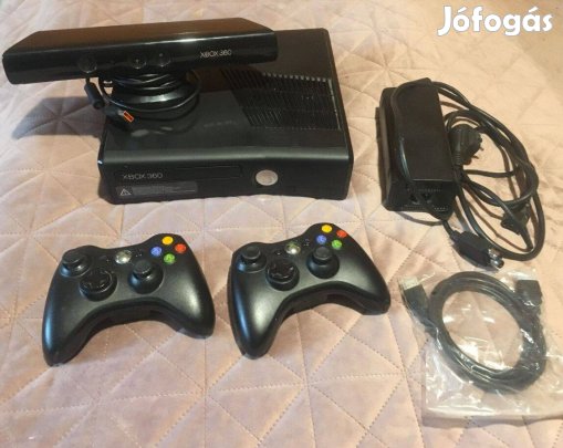 Xbox 360 Slim 500Gb Rgh Kinect 98 játékkal, 2 kontrollerrel, 1év gari