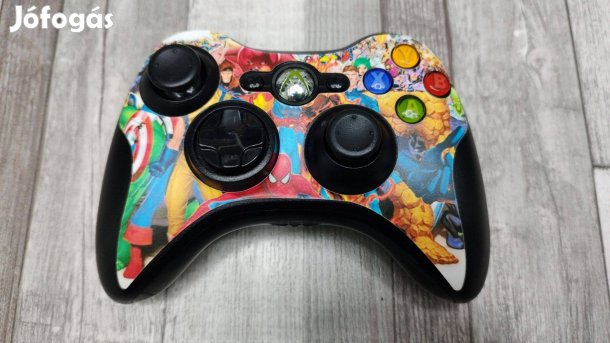 Xbox 360 : Gyári Vezeték Nélküli Kontroller Marvel Heroes Fóliával