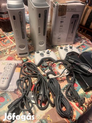 Xbox 360 csomag eladó - 2 konzol + kontrollerek + tartozékok