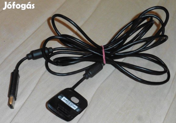 Xbox 360 gyári Fekete Joy, Kontroller töltőkábel, 3 méter hosszú