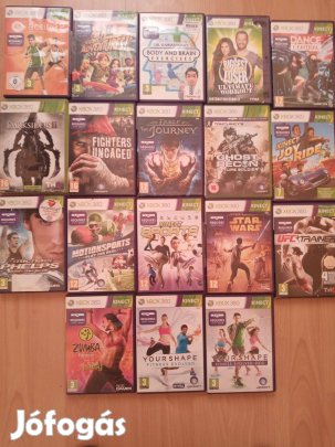 Xbox 360 gyári kinect játék lemezek karcmentes