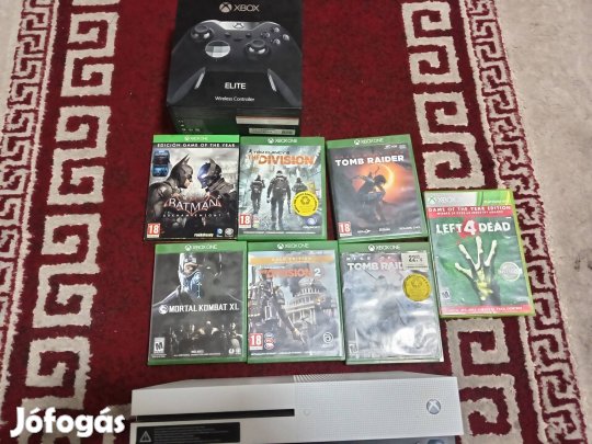 Xbox One S + Elite kontroller + 7 játék konzol csomag.