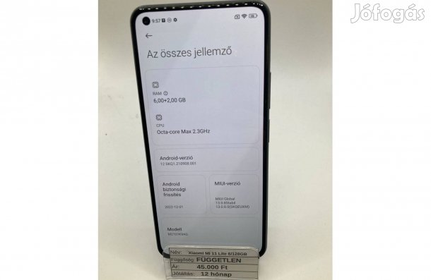 Xiaomi Mi 11 Lite 6/128GB / 12 hó jótállás