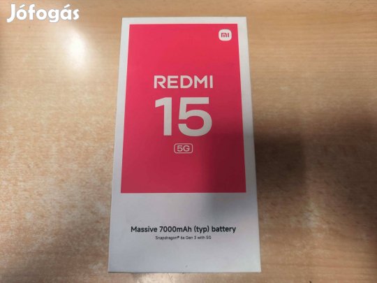 Xiaomi Redmi 15 5G 4/128GB Black Dual Független Új Garancia !