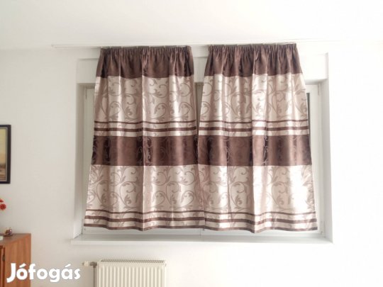 Xxxlutz fényzáró szatén bézs barna sötétítő függöny pár [85x165 cm/db]