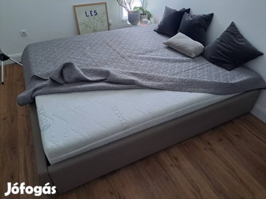 Xxxlutz franciágy king size, fa ágyráccsal, ágyneműtartóval