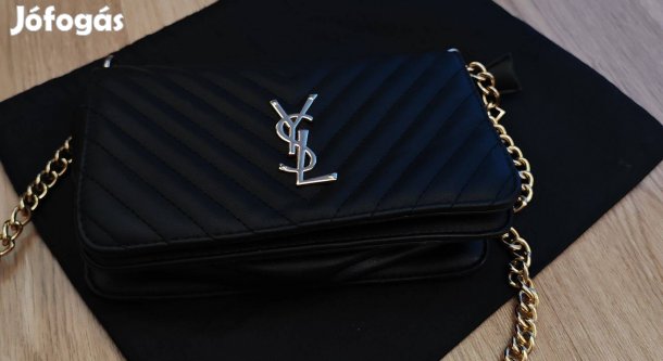 YSL luxus fekete női táska hibátlan ujszerű! állapotban