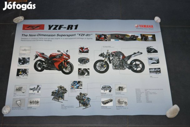 Yamaha Yzf R1 motorkerékpár poszter eredeti gyári reklám 59x84