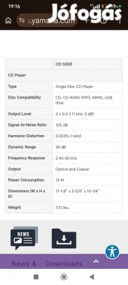 Yamaha cd s300 CD MP3 usb audio lejátszó 