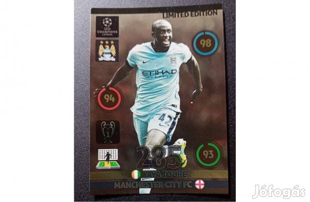 Yaya Touré Manchester City Limited focis kártya Panini 2014-15