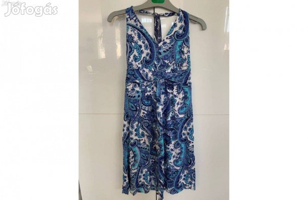 Yessica nyakba kötős kék női A vonalú ruha S