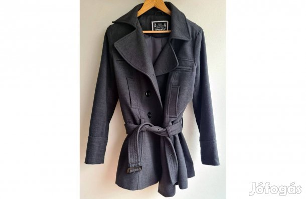 Yessica sötétszürke szövetkabát 42-es