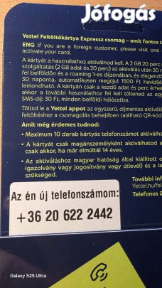 Yettel könyű telefonszám 622.2442.