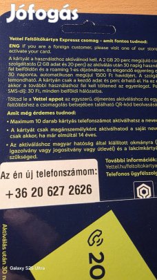 Yettel könyű telefonszám 627.26.26.