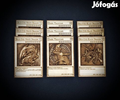 Yu-Gi-Oh! Egyedi 3D fa kártya / Blue Red Eyes & Dark Magician / Yugioh