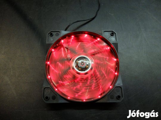 Yuhoextek 12cm számítógép ház hűtő ventilátor piros LED világítással