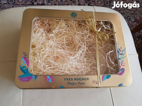 Yves Rocher ajándékkal megtölthető Fém doboz ajándék díszdoboz dísz