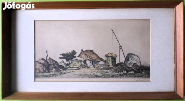 Zádor István: Tanya (rézkarc)