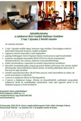Zalakaros Boni Családi Wellness Hotel utalvány