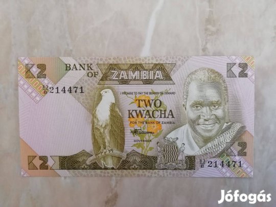 Zambiai papírpénz 2 Kwacha régi szép db