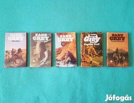 Zane Grey western könyvcsomag (5 db-os, angol nyelvű)