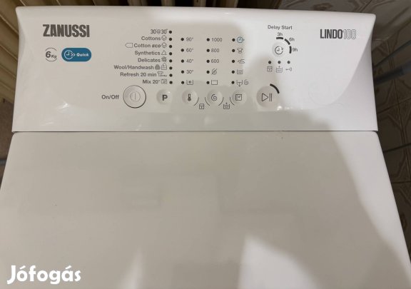 Zanussi felültöltős mosógép szép tiszta megkímélt