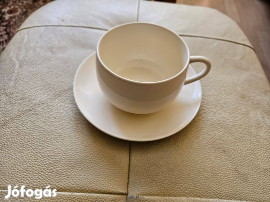 Zara Home teás kávés csésze pohár bögre és hozzá csészealj krémszínű