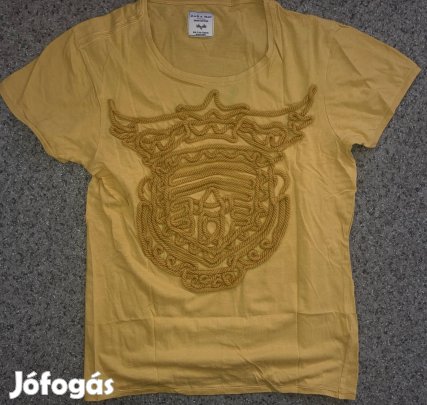 Zara S okker-sárga női pamut felső póló 