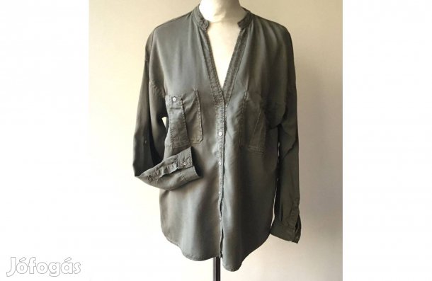 Zara - Khaki zöld, női ing, blúz. M-es méret